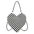 Trendy Heart Shaped Chessboard Crossbody Shoulder HandBag For Discount