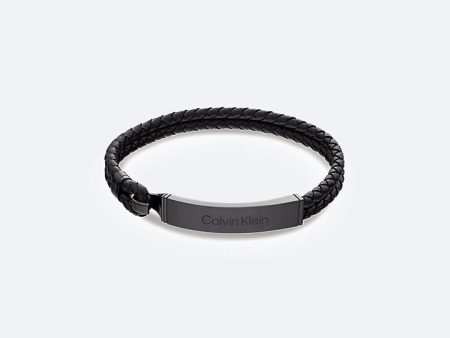 Calvin Klein- CK Logo Braided Bracelet - Black For Cheap