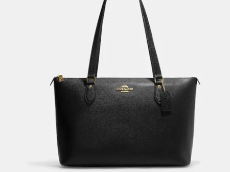 Coach- Gallery Tote - Gold Black For Sale