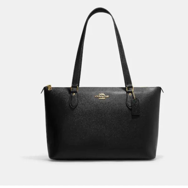 Coach- Gallery Tote - Gold Black For Sale