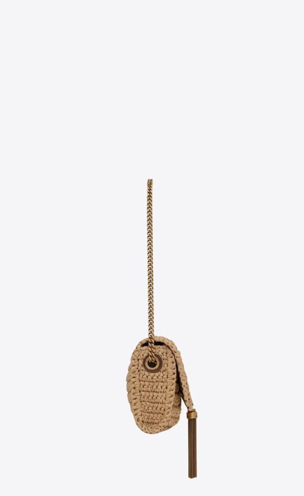 Yves Saint Laurent- KATE 99 CHAIN BAG WITH TASSEL IN RAFFIA Online Sale