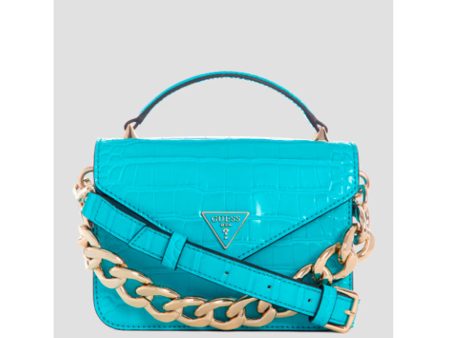 Guess- Retour Mini Top Handle Crossbody (Turquoise) Hot on Sale