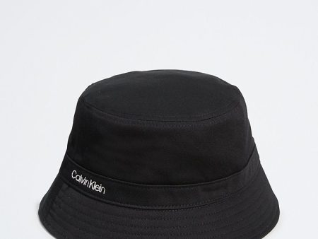 Calvin Klein- Standard Logo Cotton Twill Bucket Hat - Black Beauty Fashion