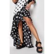 Missguided- Black Polka Dot Ruffle Wrap Maxi Dress Discount