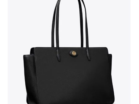 Tory Burch- Robinson Pebbled Tote (Black) For Sale