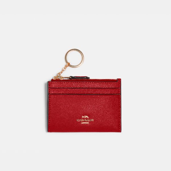 Coach- Mini Skinny Id Case (Gold 1941 Red) Sale