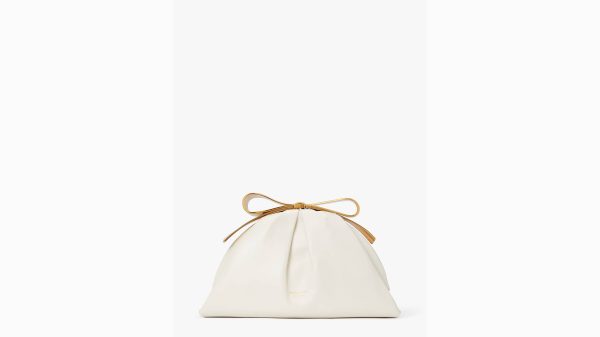 Kate Spade- Bow Frame Clutch - Cream on Sale