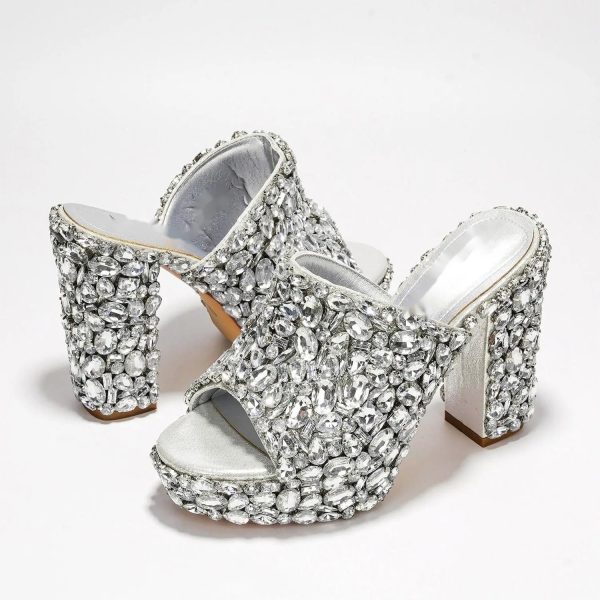 Ubililia Diamond Peep Toe Platform Heels Discount